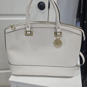 Anne Klein Large Size Cream Leather Satchel